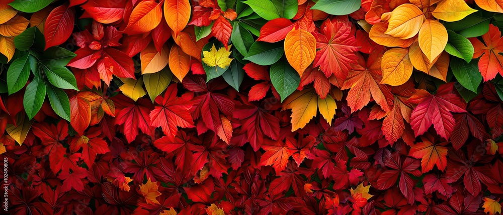 Realistic photo of a dense forest in autumn with vibrant red, orange, and yellow foliage, Landscape Drone view looking down on the colorful canopy, rich details Realistic photo of a dense forest in autumn with vibrant red, orange, and yellow foliage, Landscape Drone view looking down on the colorful canopy, rich details