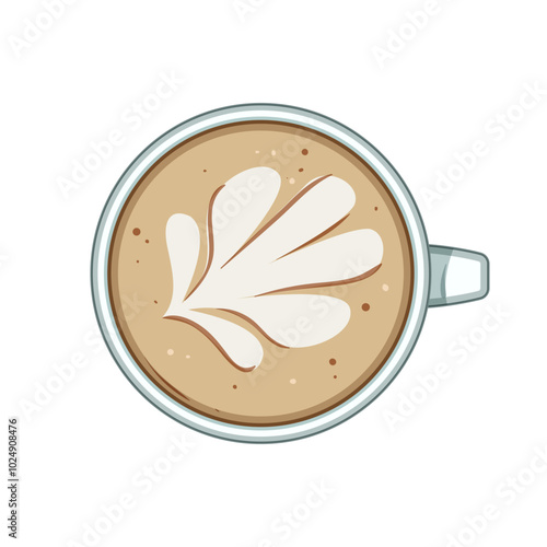 pour latte art coffee cartoon. herosetta tulip, leaf crema, microfoam steaming pour latte art coffee sign. isolated symbol vector illustration