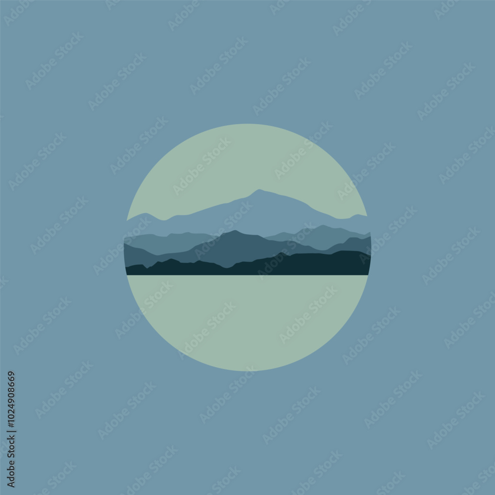 nature landscape in circle illustration nature landscape in circle illustration