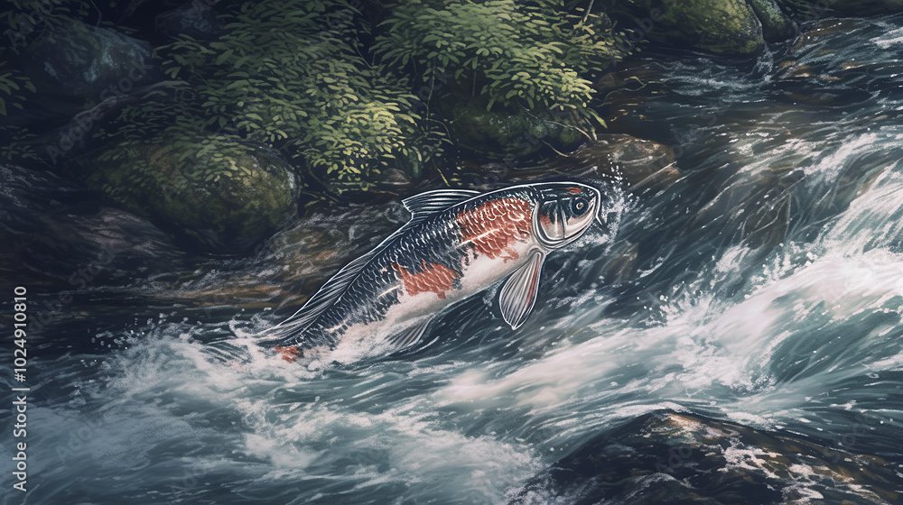 Fototapeta premium carp, koi, koi carp, Nishikigoi, japan, japanese painting, sumi-e, ukiyo-e, japanese pattern, design, art, beauty, illustration, painting, nature, ancient, pattern, fish, goldfish, aquarium, gold