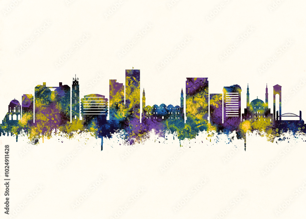 Obraz premium Bursa City Skyline. Cityscape Skyscraper Buildings Landscape City Background Modern Art Architecture Downtown Abstract Landmarks Travel Business Building View Corporate