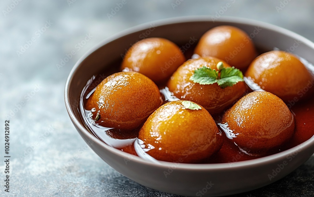 Indian sweet gulab jamun y dough balls deep-fried and soaked in sugar syrup flavored with rosewater or cardamom. sugar syrup flavored with rosewater or cardamom. Diwali, Ugadi, Holi Indian sweet gulab jamun y dough balls deep-fried and soaked in sugar syrup flavored with rosewater or cardamom. sugar syrup flavored with rosewater or cardamom. Diwali, Ugadi, Holi