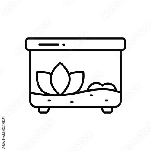 Terrarium vector icons stock illustration