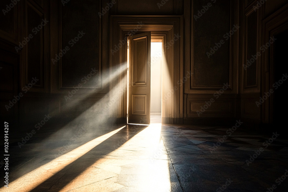 Open Door Illuminating a Dark Room: A Powerful Metaphor for Hope, Opportunity, and Overcoming Adversity Open Door Illuminating a Dark Room: A Powerful Metaphor for Hope, Opportunity, and Overcoming Adversity