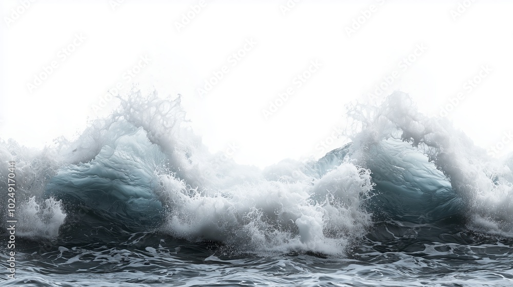 Large waves crash against each other in the ocean Large waves crash against each other in the ocean