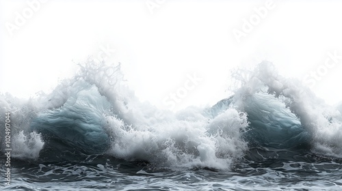 Large waves crash against each other in the ocean