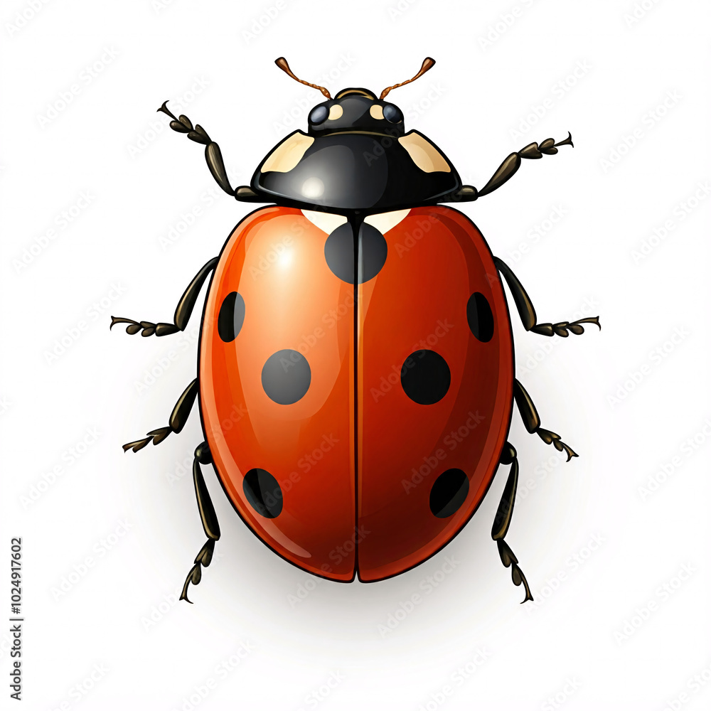 Obraz premium realistic ladybug illustration on white background