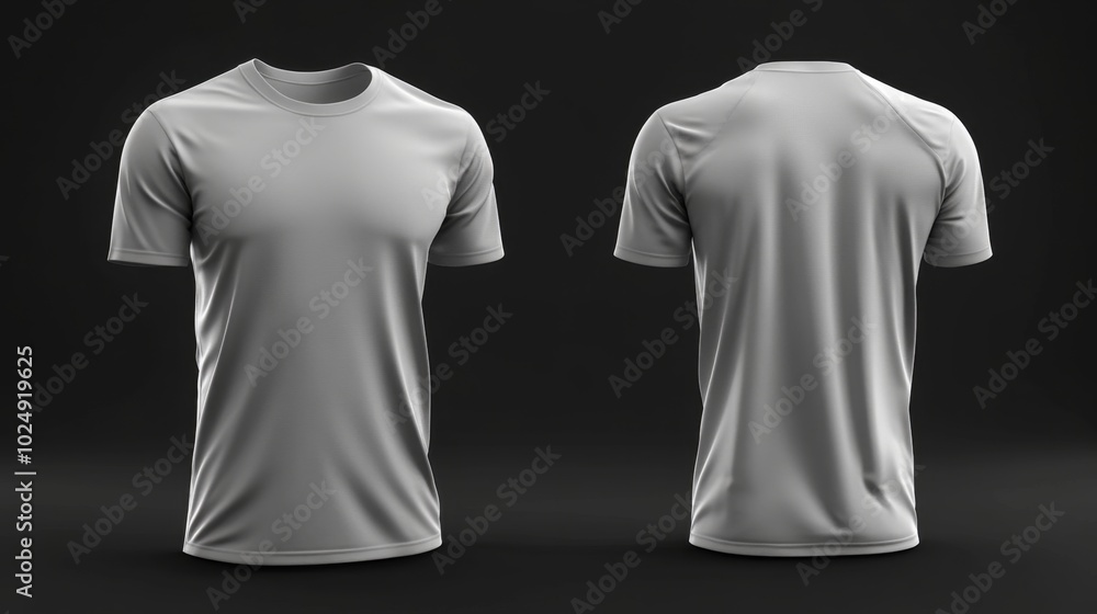 Isolated Gray Undershirt in 3D View Isolated Gray Undershirt in 3D View