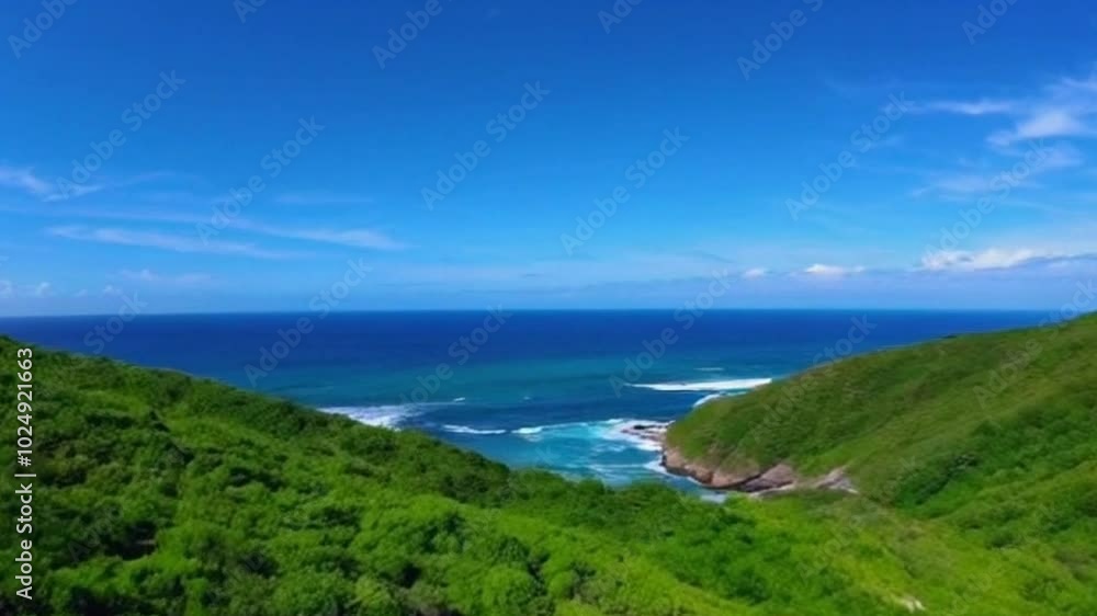 view of the sea from the hill. Ai generate view of the sea from the hill. Ai generate