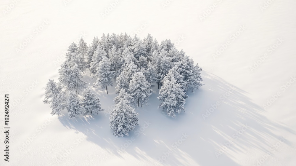 Snow-Covered Forest in Winter Landscape Snow-Covered Forest in Winter Landscape