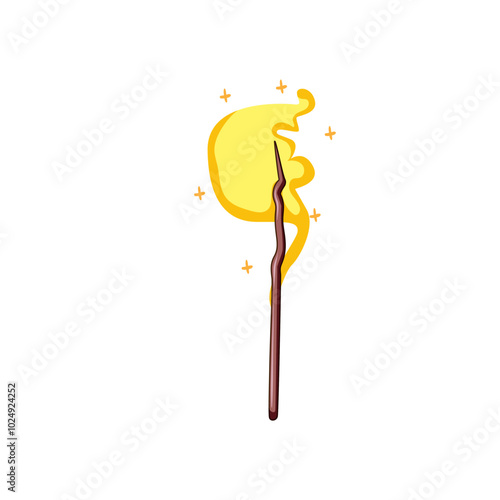 sorcery magic stick cartoon. charm mystic, power wizardry, alchemy incantation sorcery magic stick sign. isolated symbol vector illustration