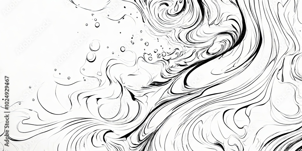 A black and white painting of a wave with a lot of detail A black and white painting of a wave with a lot of detail