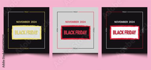 Elegant clean creative modern business black Friday fashion minimal square ads web advertisement social media sale promotion post banner design template. 