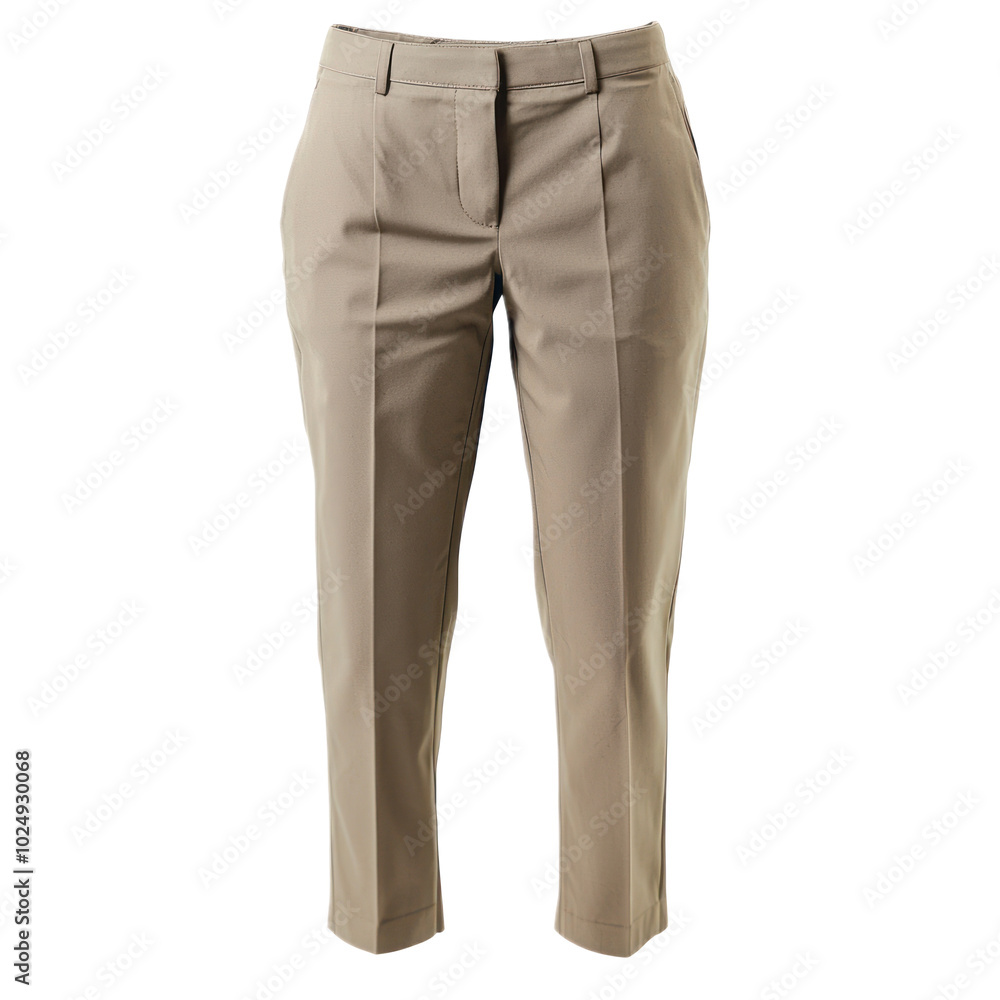 Stylish tapered pants with a cropped hem, offering a modern and polished look. isolated on transparency background Stylish tapered pants with a cropped hem, offering a modern and polished look. isolated on transparency background