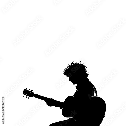 "Silhouette of Man in Suit Playing Electric Guitar"

