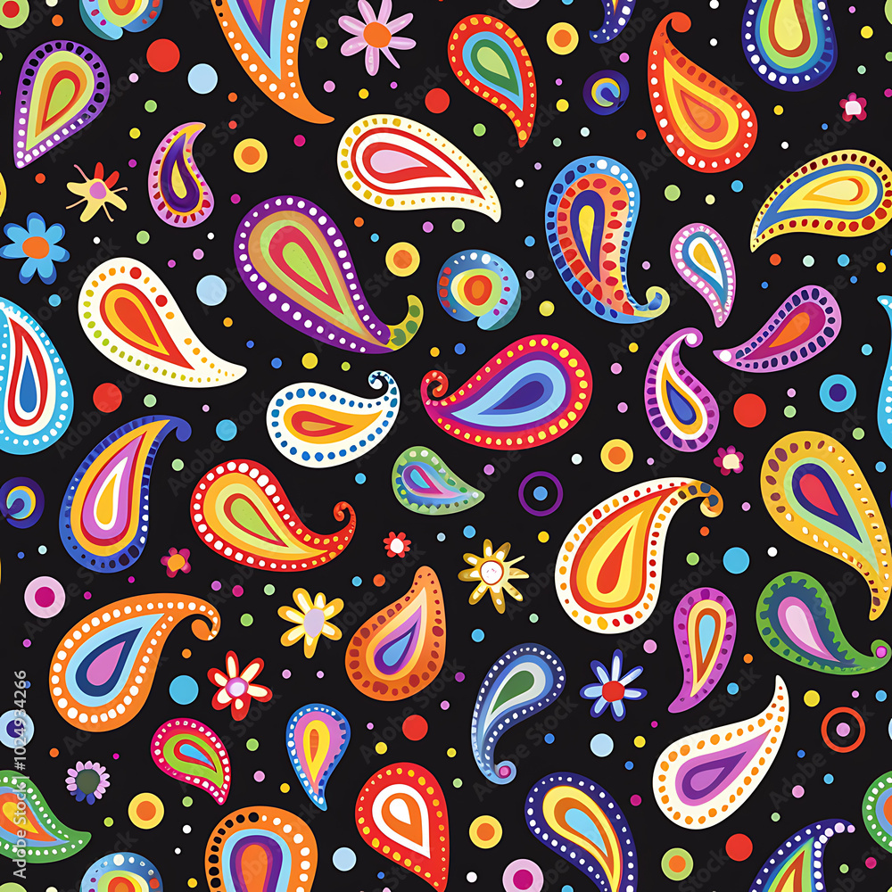 Colorful paisley Repeating Pattern Colorful paisley Repeating Pattern