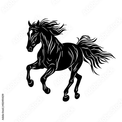 Dynamic Equine Silhouette Vector

