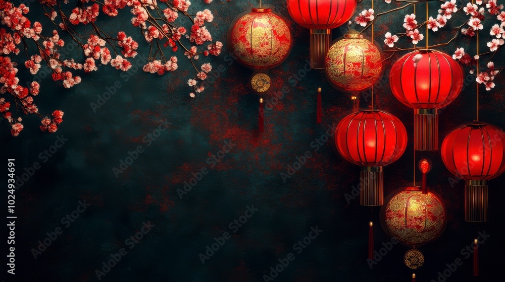 Festive Red Lanterns for Chinese New Year Celebration Festive Red Lanterns for Chinese New Year Celebration