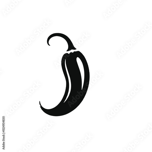 A black silhouette of two black chili, vector silhouette, 