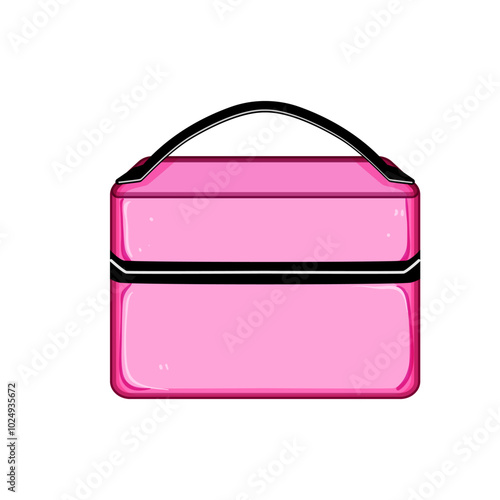 compact makeup bag cartoon. stylish zipper, pouch storage, durable chic compact makeup bag sign. isolated symbol vector illustration