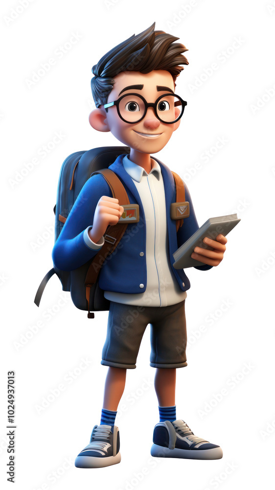 PNG Backpack cartoon white background intelligence.