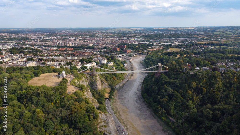 View of the Bristol, Clifton Suspension and Observatory View of the Bristol, Clifton Suspension and Observatory