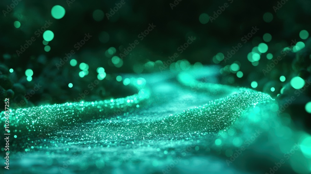 Obraz premium Sparkling emerald green glitter background