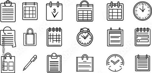 calendar Icon vector sheet for design. 