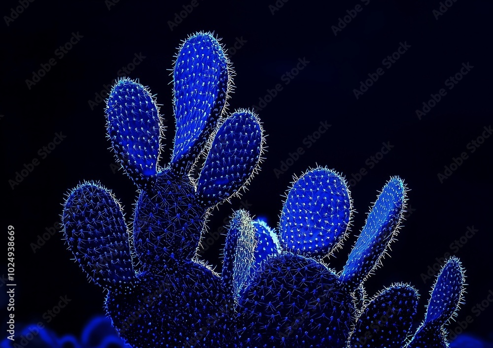 Blue Cactus Illuminated in the Dark Blue Cactus Illuminated in the Dark