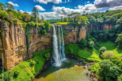 Scenic view of Howick Waterfall in KwaZulu Natal, South Africa photo