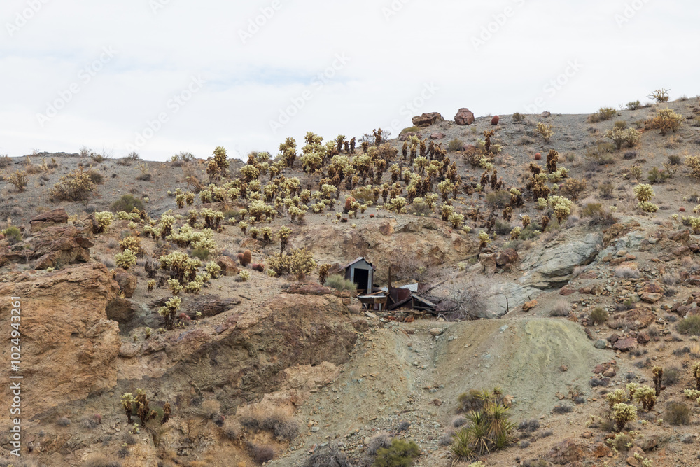 Entrance to an old mine in the desert, Nevada Entrance to an old mine in the desert, Nevada