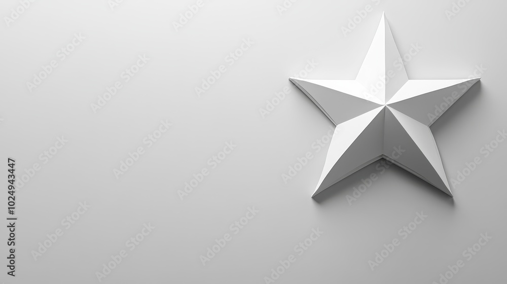 Minimalist White Star Floating on Gray Background Minimalist White Star Floating on Gray Background