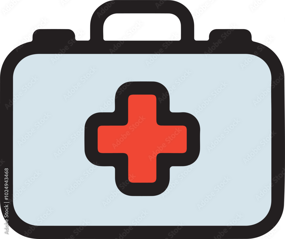 First Aid Kit Vector Icon Illustration. Flat Cartoon Style. First Aid Kit Vector Icon Illustration. Flat Cartoon Style.