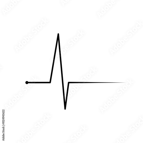 Heartbeat icon on white background. Pulse line icon.
