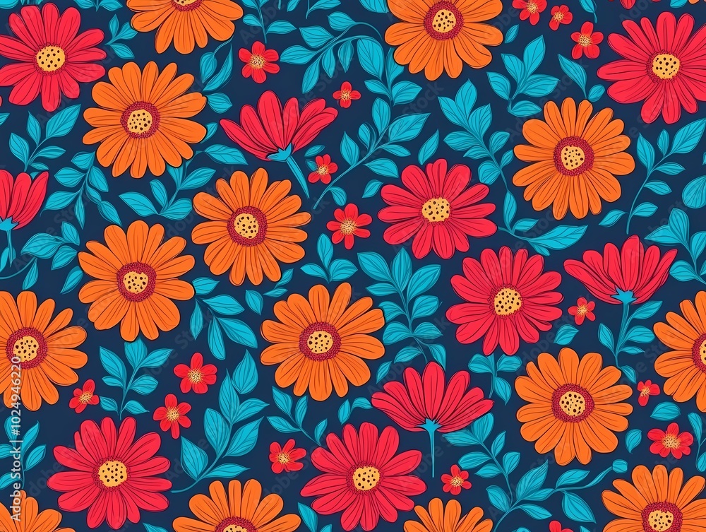 Seamless minimalist doodle floral pattern backgrou... Seamless minimalist doodle floral pattern backgrou...