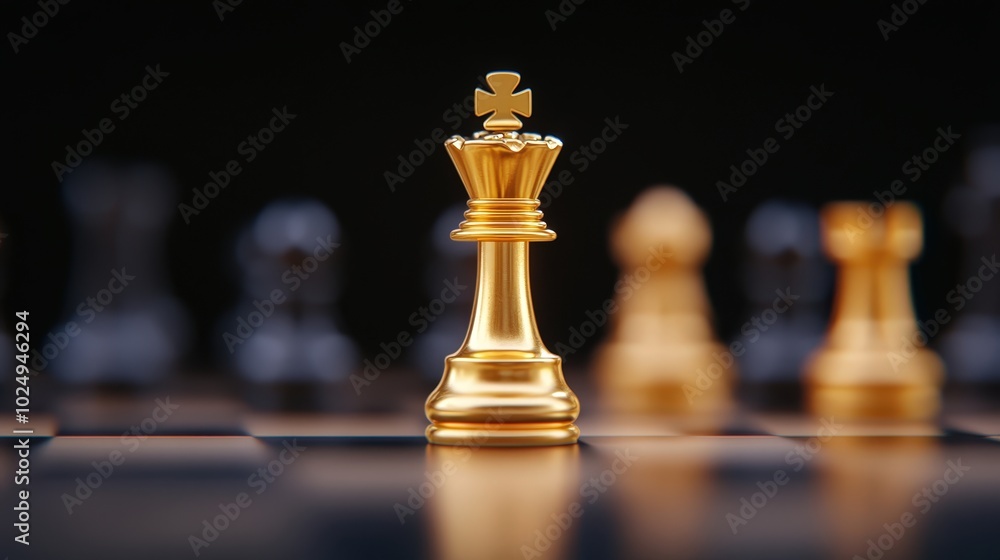 golden chess king on chessboard golden chess king on chessboard