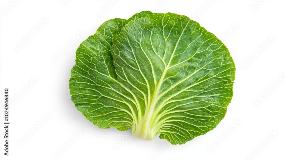 Fresh green cabbage leaf isolated on white background. Fresh green cabbage leaf isolated on white background.