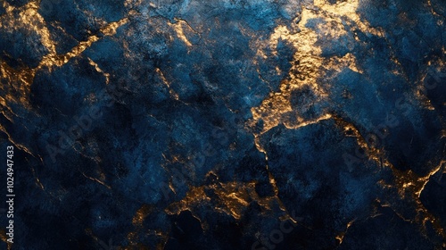 Blue and Gold Marble Surface