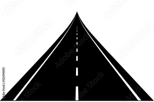 
road silhouette vector, highway marking road black silhouette, road icon
