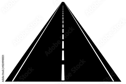 
road silhouette vector, highway marking road black silhouette, road icon
