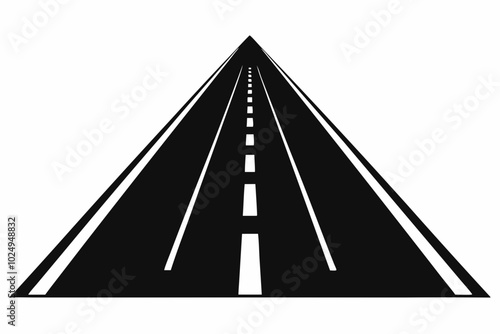 
road silhouette vector, highway marking road black silhouette, road icon
