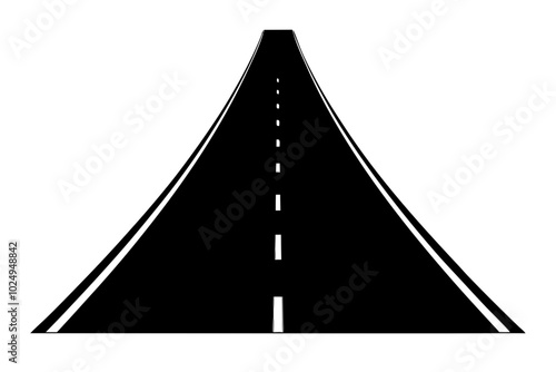 
road silhouette vector, highway marking road black silhouette, road icon
