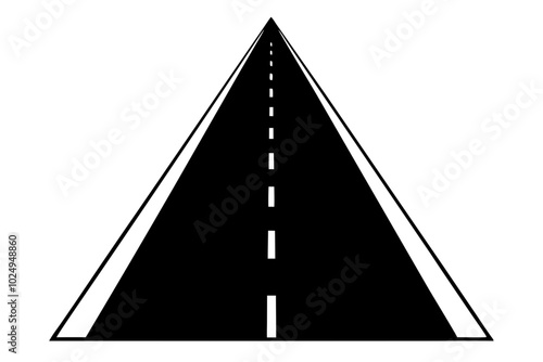 
road silhouette vector, highway marking road black silhouette, road icon
