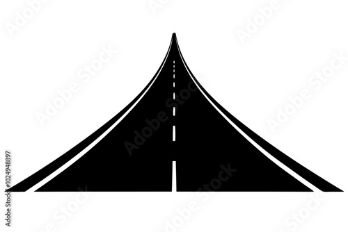 
road silhouette vector, highway marking road black silhouette, road icon
