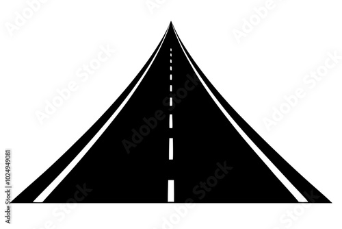 
Road icon, road silhouette vector, curved road, highway marking road black silhouette vector illustration
