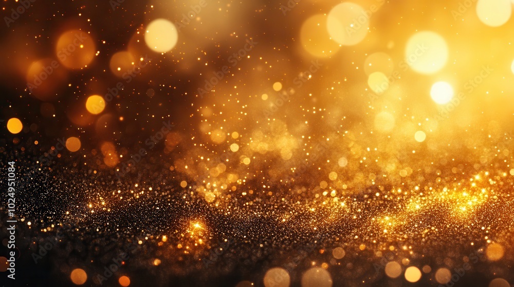happy new year background, banner . with gold glitter and confetti for christmas celebration. Black background with glowing golden particles, mockup, mock up, place, copyspace, copy space happy new year background, banner . with gold glitter and confetti for christmas celebration. Black background with glowing golden particles, mockup, mock up, place, copyspace, copy space