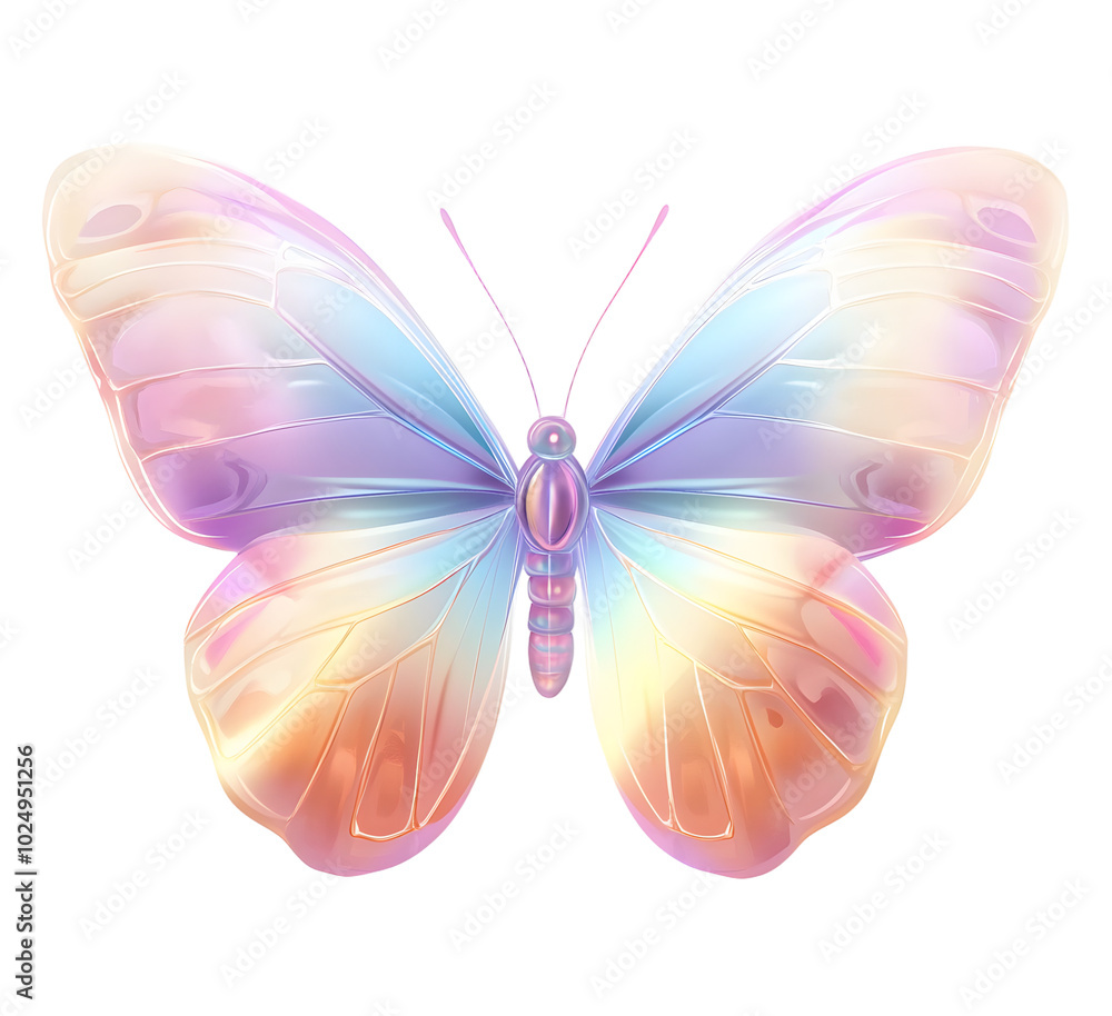 PNG Iridescent butterfly with pastel colors PNG Iridescent butterfly with pastel colors