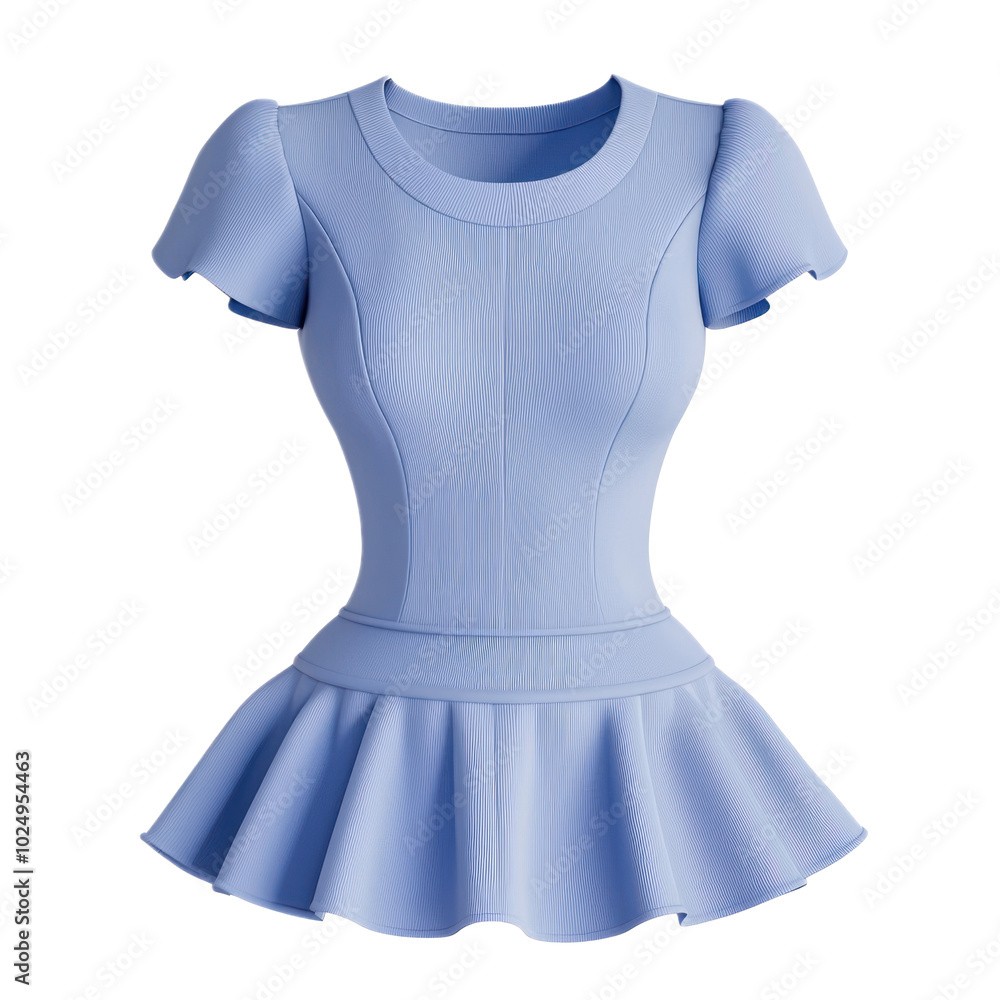 Flattering peplum top with a fitted bodice and flared hem, ideal for a stylish and feminine look. isolated on transparency background Flattering peplum top with a fitted bodice and flared hem, ideal for a stylish and feminine look. isolated on transparency background
