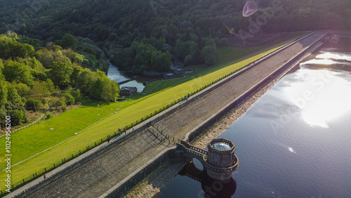 The architecture of Ladybower dam, United Kingdom