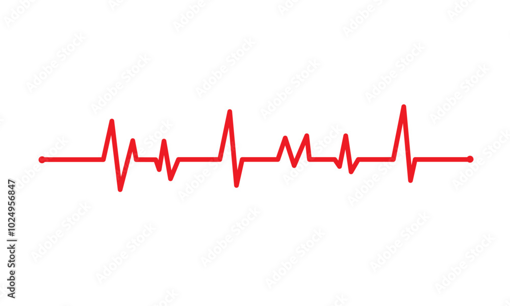 Heartbeat icon on white background. Pulse line icon. Heartbeat icon on white background. Pulse line icon.
